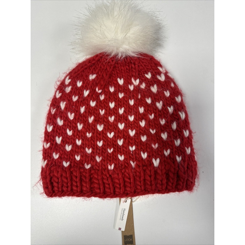 Look Collection Faux Fuzzy Fur Pom Fleece Lined Skull Cap Cuff Beanie‎